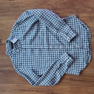 Banana Republic Linen Gingham Button Down